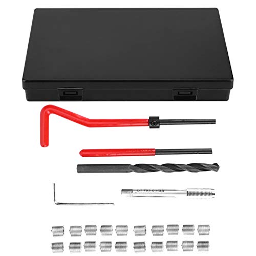Thread Repair Kit, 25Pcs Thread Repair Kit Stainless Steel Twisted Drill Wrench Threaded Insert Tap Insertion Tool Threaded Insert M7x1