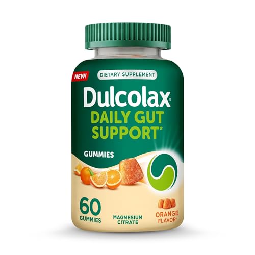 Dulcolax Daily Gut Support Gummies Magnesium Formula Stimulant-Free Orange Flavor 60 Count
