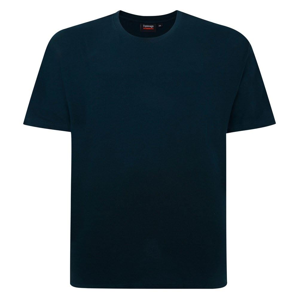 Espionage Men's Dark Kingfisher Plain Crew Neck Tee For In 5XL