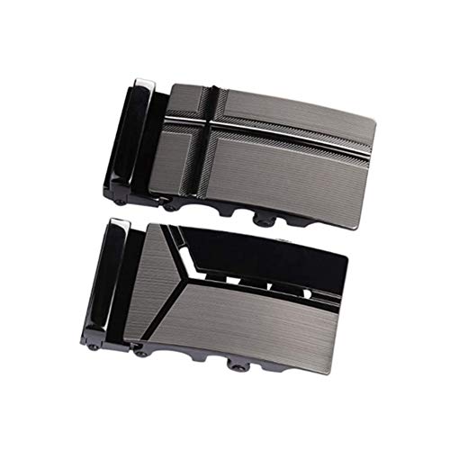 Bluecell 2pcs Alloy Solid Buckle Automatic Ratchet Leather Belt 35MM Buckle for Men (Gray Pack A, 35mm)