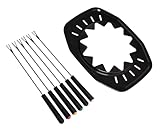 SET Fonduering + 6 Fonduegabeln kompatibel mit/Ersatzteil für Fritel 141549 FF 1400 FF1200 Fondue