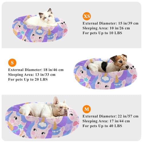 Lit pour chien et chaton licornes violettes XS moelleux pour petit animal - 8