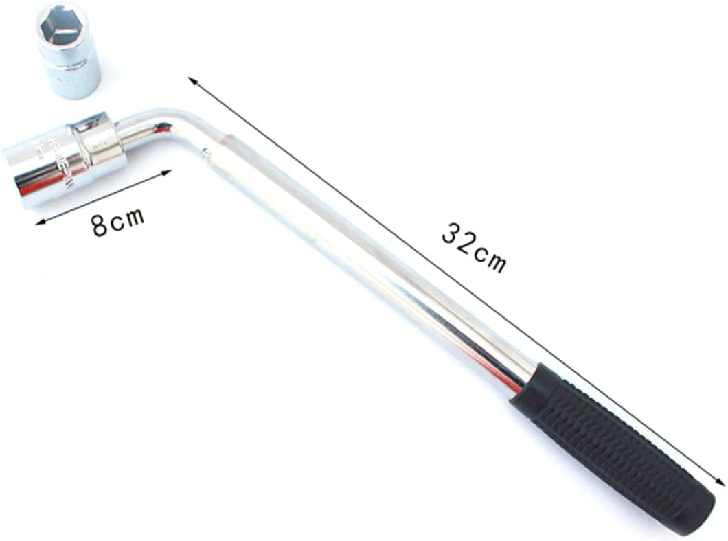 TEHAUX Telescoping Lug Wrench for Wheel Nut Removal Extendable Heavy Duty Tool with Sockets Non Slip Grip for Easy Use