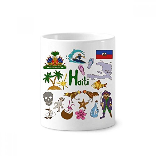 Gobelet en céramique Haïti 350ml blanc pour brosses à dents et stylos