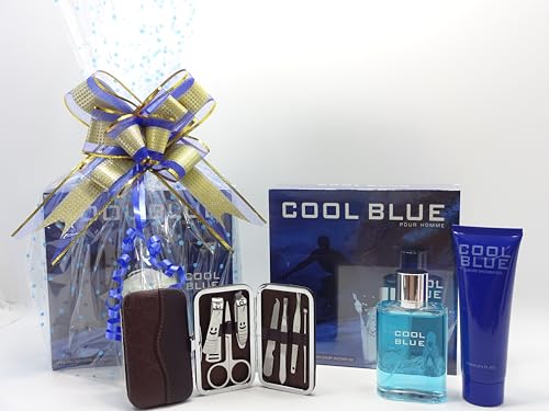 Eau de toilette Cool Blue coffret cadeau idéal après le sport pour lui