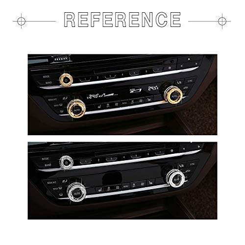 1797 Compatible Ac Knob Caps For Bmw Accessories Parts Air Conditioning Covers Decal Bling Interior Decorations 5 6 7 Series X3 X4 X5 X6 G31 F13 G12 G01 F15 F16 F26 Xdrive Awd Women Men Crystal Silver #TOP4