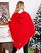 Ferand Ladies' Hooded Cape with Fringed Hem, Crochet Poncho Knitting Patterns for Women, Red