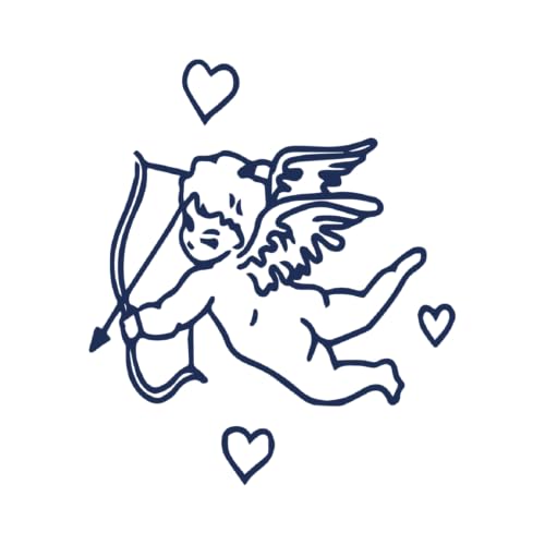 Tattwo.me - Tatuaggio temporaneo per adulti e bambini, 2 settimane, resistente all'acqua - angelo con un fiocco- Inchiostro vegetale - Certificato cosmetico UE (9X9 - M0154)