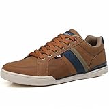 ARRIGO BELLO Sneakers for Men Casual Shoes Low Top Comfortable Walking Shoes(Brown, Size_9)
