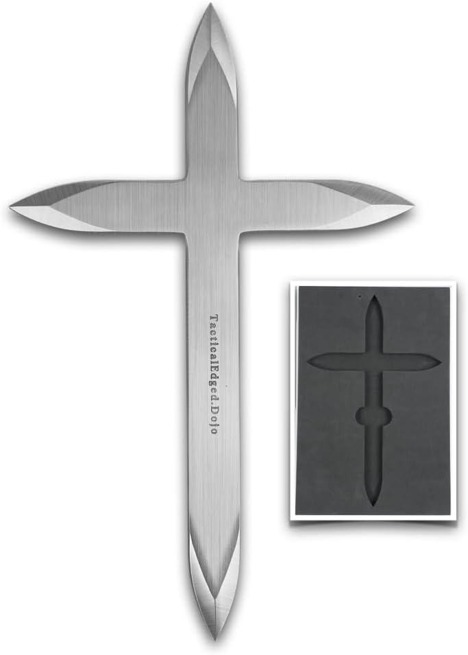 TEDOJO Stainless Steel Throwing Axe for Outdoor Recreational Games – X-Shaped Symmetrical Balanced Design, Beginner Friendly, Heat Treated Steel with EVA Foam Box Safe Pack