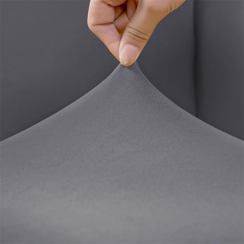 Miniatura 3 de 1PC Solid Color Office Armchair Cover Stretch Spandex Computer Chair Covers Lift Rotating Chair Case Funda Silla Escritorio(A1 Black ChairCover)