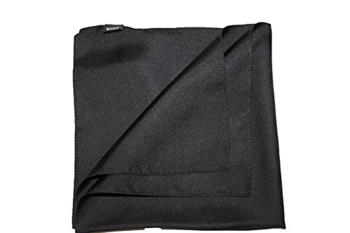 Carré de poche Hugo Boss noir en soie idéal pour parfaire un costume de mariage ou de cérémonie