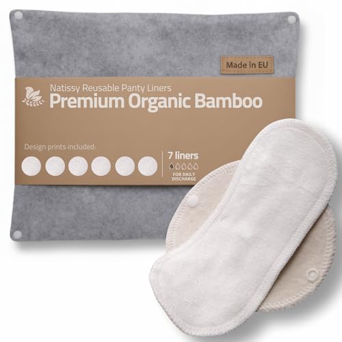 Image of Made in EU - Ultra-Light Reusable Panty Liners (Small, 7-Pack) - High-Temp Washable Cloth Panty Liners for Women & Teens - Breathable Organic Viscose Keeps You Fresh & Dry for Daily Vaginal Discharge
