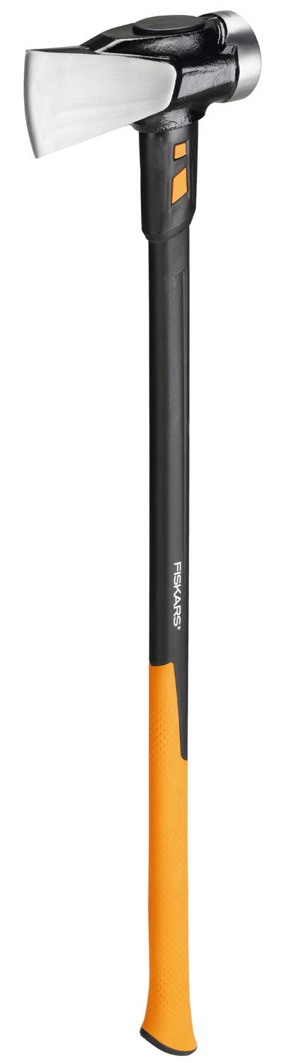 Fiskars Spaltaxt IsoCore XXL zum Spalten von Stammstücken oder zum Eintreiben 92 cm, 3,6 kg, Schwarz/Orange & Spaltaxt, Inklusive Klingen- und Transportschutz,: 96 cm, Antihaftbeschichtet