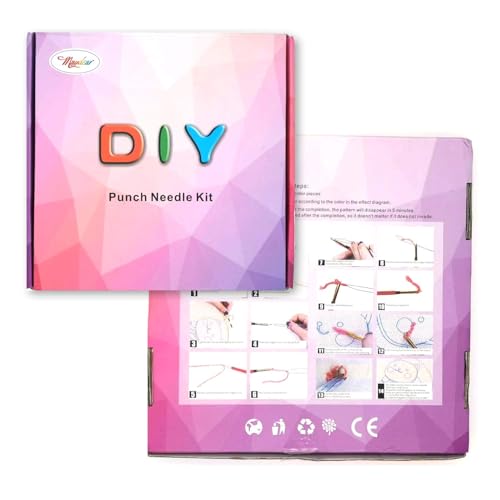 Maydear Punch Needle Starter Kit for Beginner Cartoon Rug Hooking Beginner Kit, with an Embroidery Pen (Landscape - 1)