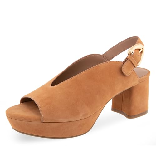 Aerosoles Women's CORNELIA Platform Sandal, Tan Suede, 7M