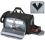 BlesMaller wandelbarer Kleidersack Unisex Faltbare Reise Anzugtasche 2 in 1 Reisetasche Handgepäck für Business Sport Wochenende Schwarz