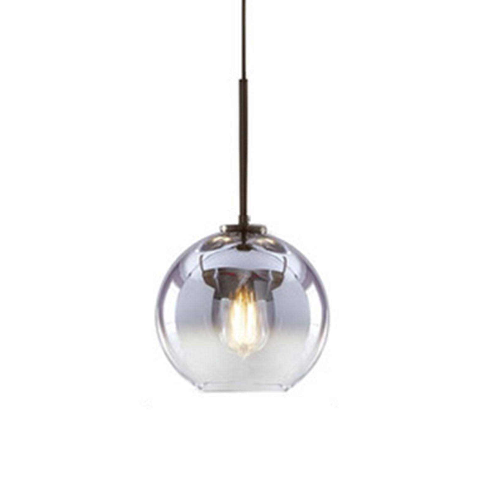 Globe Gradient Glass Pendant Light Modern Ball Glass Chandelier Adjustable Sphere Hanging Lamp Fixture for Kitchen Island Living Room Dining Table Loft Bar Hallway Farmhouse ( Color : B , Size : 25cm
