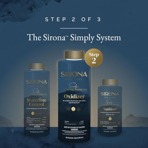 Sirona Simply Hot Tub Care Kit: Waterline Cleaner, Oxidizer, Non-Chlorine Sanitizer with My Garden Pool 20 Ct. Test Strips & Scum Sponge Flower Oil-Absorbing Sponge for Hot Tubs and Pools - Thumbnail 3