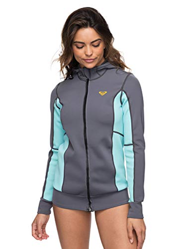 Chaqueta de traje de neopreno para mujer Roxy 1mm Syncro con capucha y cierre frontal