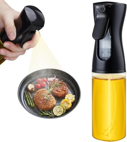 Oil Sprayer for Cooking- 200ml Glass Olive Oil Sprayer Mister, Olive Oil Spray Bottle, Kitchen Gadgets Accessories for Air Fryer, Canola Oil Spritzer, Widely Used for Salad, Baking, Frying, BBQ