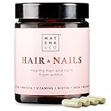 💊 Este complejo multivitamínico (contiene vitaminas B1, B2, B3, B5, B6, B12, C, D3, E) combinado con Biotina, L-Cistina, Minerales, Hierro y té Matcha, está específicamente diseñado para la caída del cabello. Fortalece el pelo y las uñas.