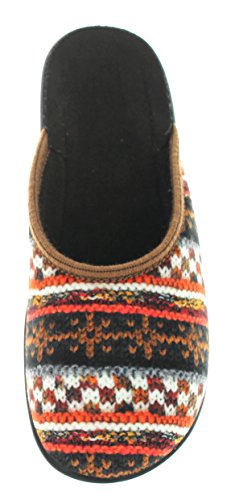 Womens Comfortable Cozy Closed Toe Knit Print Slippers2