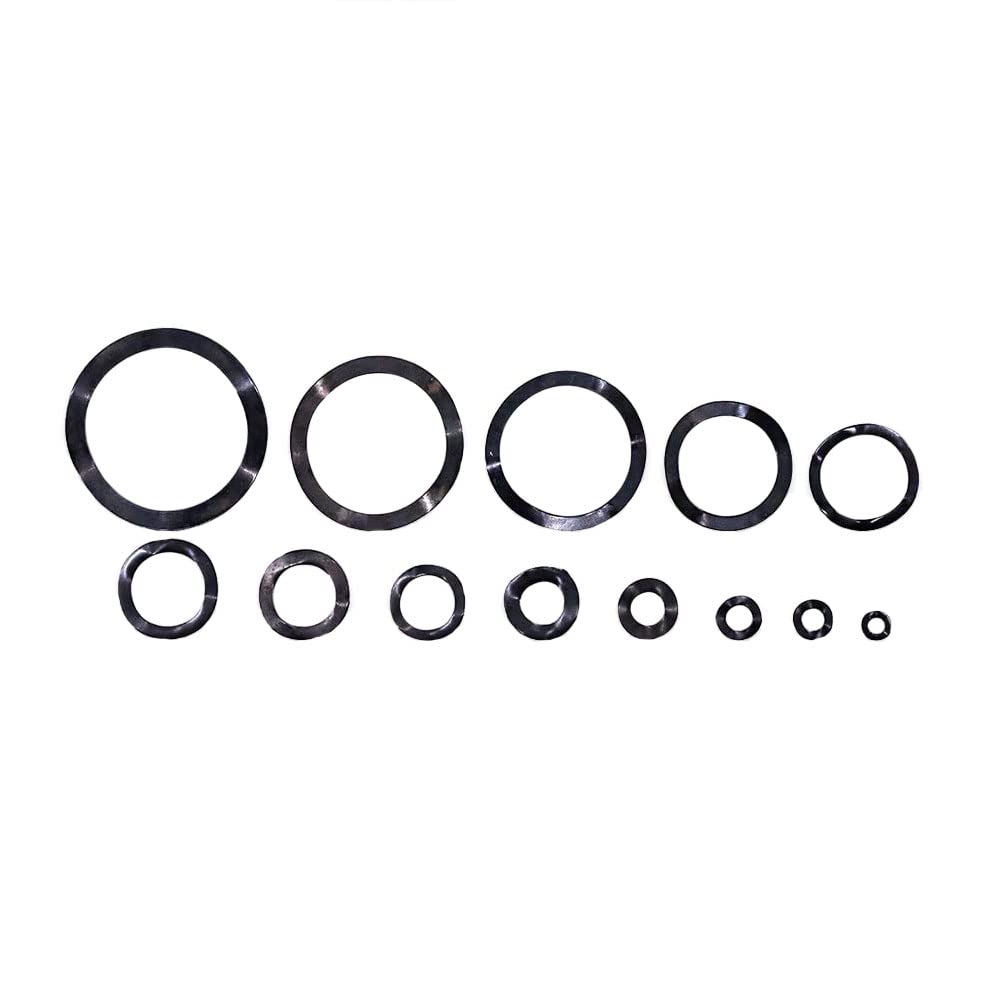 SagaSave Carbon Steel Wave Spring Washers, 320pcs Assorted Kit, black - Image 2