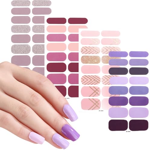 Nail láminas autoadhesivas, pegatinas de uñas brillo, pegatinas de uñas pegatinas de uñas pegatinas de arte de bricolaje para las señoras niñas, decoración de uñas manicura diseño de uñas, 4 hojas