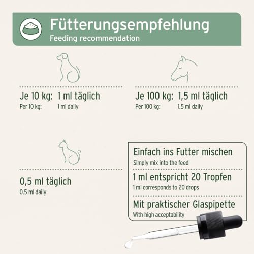 AniForte Algenöl für Pferde, Hunde & Katzen 50 ml – Hochkonzentriertes, veganes Omega-3 Öl aus Algen unterstützt Gelenke, Stoffwechsel, Fell & Haut