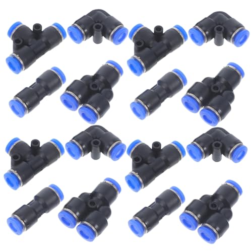 FELTECHELECTR 20 piezas Accesorios de Rápida para Manguera de Aire Racores Neumáticos de Cobre y Abs Adaptadores Push To Connect para Líneas Neumáticas de Pulg para Taller y Garaje