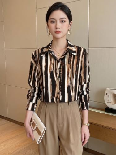 Image of URBAN OX Women's Casual & Corporate Wear Comfort Shirt - Stylish Korean Tops for Women, Formal Shirts for Women Office Wear, Oversized & Wrap Tops, Plus Size