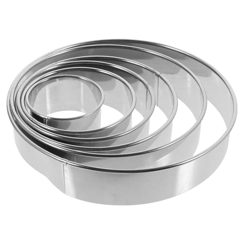 HEALEEP Molde para Empanadillas Acero Inoxidable 6 Piezas Redondo Cortador de Masa Resistente para Bolas de Masa Hervida Herramienta Ergonómica para Repostería y Cocina Doméstica