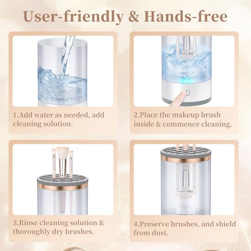 mulijuan Portable Electric Makeup Brush Cleaner - Easy to Use & Compact Design, Quick Clean & Bacteria-Free Results