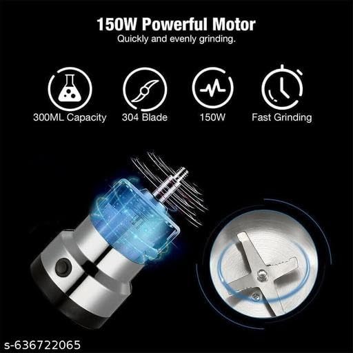 Image of Mini Mixer Grinder Small Size - Grinder Machine for Home, Mini Grinder for Spices, Masala, Chutney - Electric Portable Nima Mixer with Stainless Steel Blades, Coffee Beans Grinder