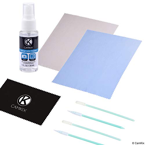 CAMKIX Kit de Limpieza de Teléfono/Pantalla - Atomizador de Limpieza, 4 Bastoncillos de Algodón, 3 Paños de Microfibra, Alta Precisión, Resultados Impecables, Seguro - También Funciona Genial