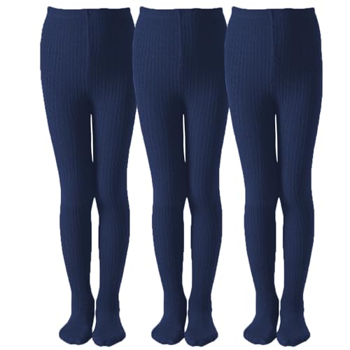 Image of EPEIUS Baby Girl Tights Thick Cable Knit Leggings Seamless Cotton Toddler Girls Stockings School Tights for 2T-12 Years