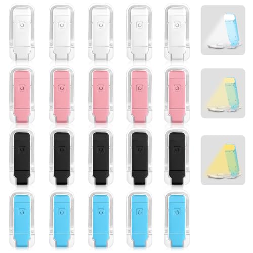 Luz de libro recargable con pinza para lectura nocturna y estudio, lote de 20 flexos LED USB