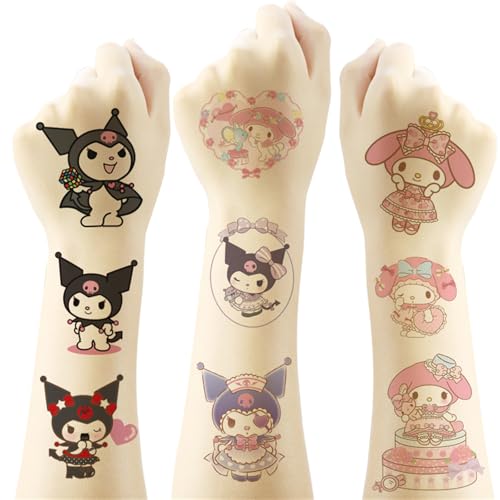40 Sheets Kuromi and Melody Temporary Tattoos Birthday...