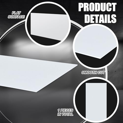 Image of Threehoney 1 Pcs White Hdpe Sheet 1 /4 inch Thick, 12 inch x 36 inch Hdpe Plastic Sheet Polyethylene Board Flexible Solid Plastic Block for DIY Projects Crafts Machining Home