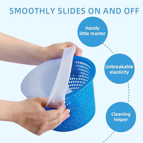 20 Stück Pool Skimmer Socken, Poolfilter Netz Wiederverwendbar, Feinfilterung Skimmersocke, Filtersocken Pool, Skimmer Filter Netz für Schwimmbad Korb, für Schlacken, Blätter, Abschaum, Insekten