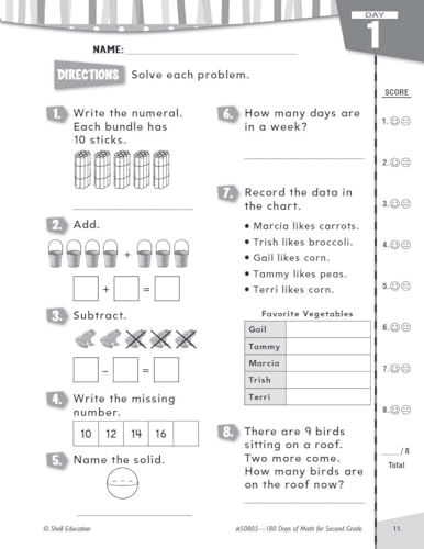 Shell Education SEP50805 180 Days: Mathematics For 2Nd Grade Practice Workbook thumb #4
