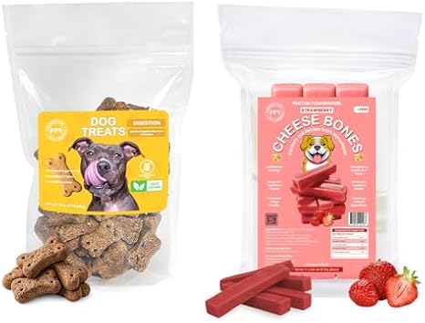 Himalayan Strawberry Cheese Dog Chews Large 3 Bar with Vegan Digestion Dog Treats 7 oz | Long Lasting Cow Milk Digestion Chews & Plant Based Oral Health Dog Treat Combo image 3