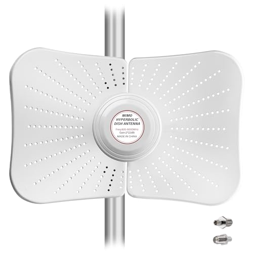 Greatzer Antena 5G LTE 4G Exterior Antena Doble polarización WiFi Antenne 600-6000MHz Ganancia hasta 22 DBI Compatible direccional Router Antena MIMO SMA / 2 x TS9 Antenne, 2x10M de Cable