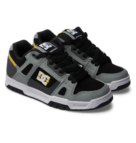 DC Shoes Herren Stag Sneaker, Grey/Yellow, 46 EU