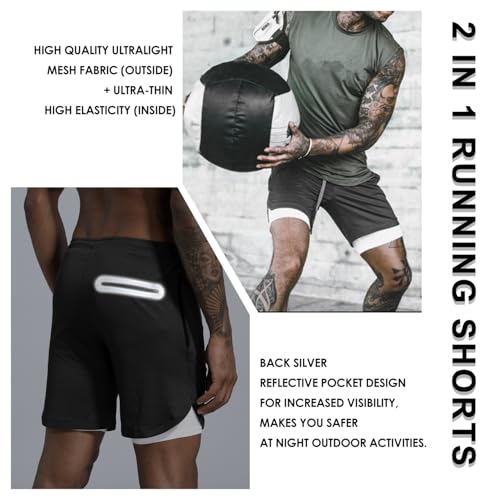 Image of IVAAN Black Polyester Shorts for Running- Regular, Gym