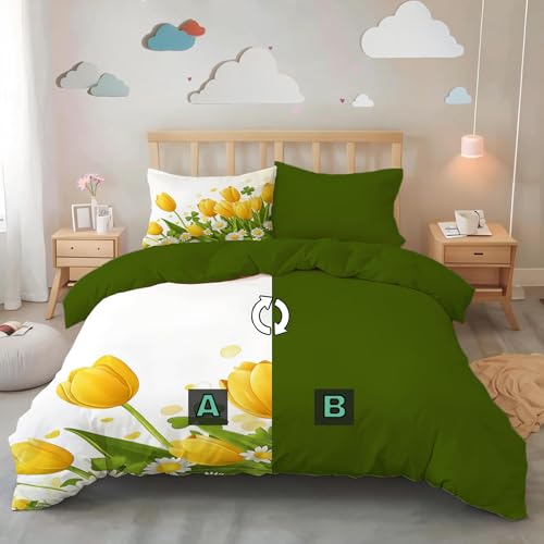 Housse de couette 140x200 enfant matcha green parure de lit microfibre style anime