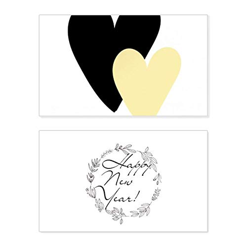 Tarjeta de felicitación de Año Nuevo Double Heart para celebrar el amor y los nuevos comienzos