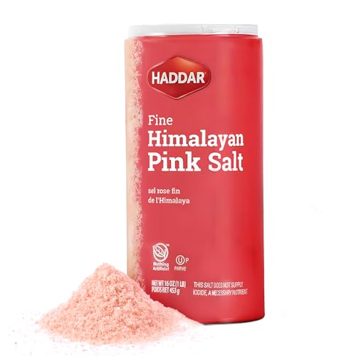 Haddar Fine Himalayan Pink Salt, 16 oz | Pure and Natural Pink Himalayan Sea Salt | Rich in...