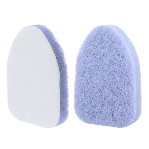 Image of 2Pcs Tub Scrubber Refill Scouring Pads- Shower and Tub Scrubber Replacement | For Tile Brushes, Microfiber Scrub Pad for Cleaning Bathroom Kitchen Toilet Tiles Sink